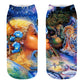 New arrival Women Low Cut Ankle Socks Funny Skull 3D Printing Sock Cotton Hosiery Gothic Punk Shantou Printed Sock