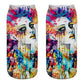New arrival Women Low Cut Ankle Socks Funny Skull 3D Printing Sock Cotton Hosiery Gothic Punk Shantou Printed Sock