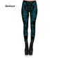 Qickitout Brands New Fitness Fashion Sexy Women Fashion Legging  Printing leggings Slim Skeleton Skull Leggings Woman Pants