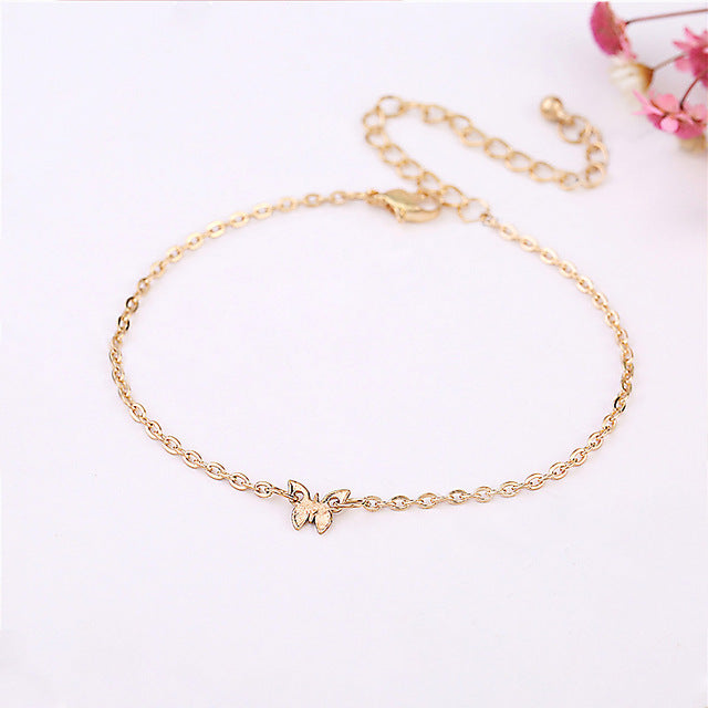 Anklets For Women Popular Golden Color Alloy Girls Bell Anklet Bead Chain Tassel Barefoot Sandal Beach Foot Jewelry