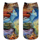 New arrival Women Low Cut Ankle Socks Funny Skull 3D Printing Sock Cotton Hosiery Gothic Punk Shantou Printed Sock