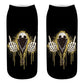 New arrival Women Low Cut Ankle Socks Funny Skull 3D Printing Sock Cotton Hosiery Gothic Punk Shantou Printed Sock