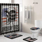 The 4 sets bathroom carpet and rug Shower curtain cranium Toilet seat cover
