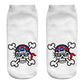 New arrival Women Low Cut Ankle Socks Funny Skull 3D Printing Sock Cotton Hosiery Gothic Punk Shantou Printed Sock