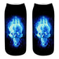 New arrival Women Low Cut Ankle Socks Funny Skull 3D Printing Sock Cotton Hosiery Gothic Punk Shantou Printed Sock
