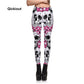 Qickitout Brands New Fitness Fashion Sexy Women Fashion Legging  Printing leggings Slim Skeleton Skull Leggings Woman Pants