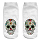 New arrival Women Low Cut Ankle Socks Funny Skull 3D Printing Sock Cotton Hosiery Gothic Punk Shantou Printed Sock
