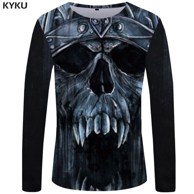 Skull T shirt Men Long sleeve shirt