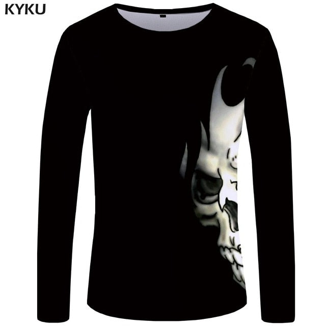 Skull T shirt Men Long sleeve shirt