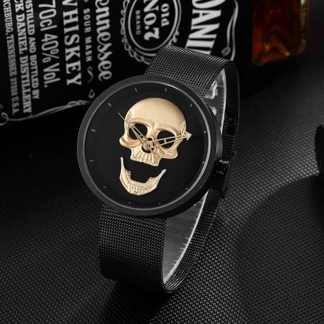 3D Skull Watch for Men & Women Luxury Famous Brand Steampunk Engrave