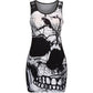 New Fashion Summer Plus Size T Shirt Dress Women Bodycon Slim Casual Skull Printed Tshirt Mini Dresses Vestidos Mujer