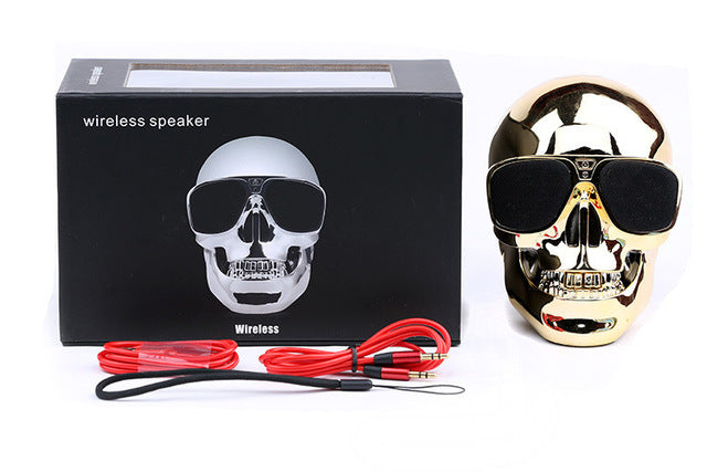 Wireless Sunglass Skull Bluetooth Speaker bass Halloween Cartoon Gift Mini Skull head Shape  Portable for iphone computer