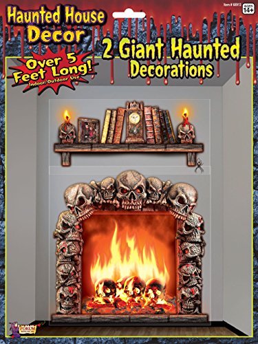 Forum Novelties Haunted House Indoor/Outdoor Fireplace Wall Decoration, 5', Multicolor