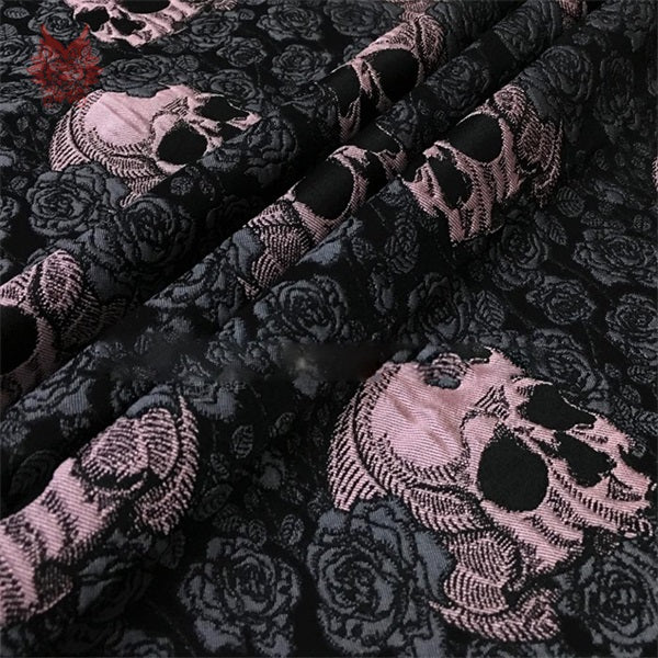 American retro style 3 colors skull jacquard brocade fabric for dress coat winter autumn tissue for sewing