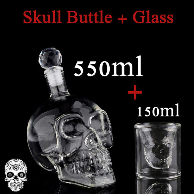 Crystal Vodka Skull Head Bottles with Skull Cup 125ML 350ML 550ML 1000ML
