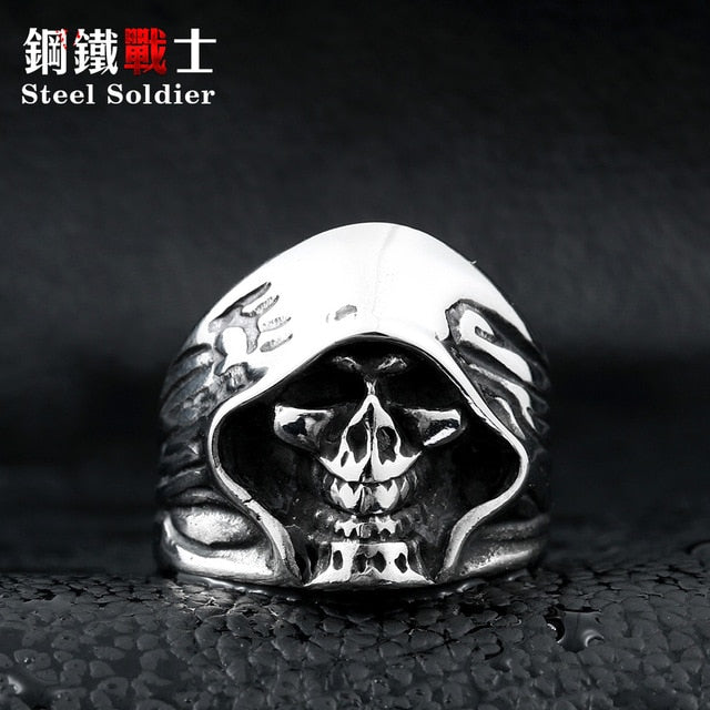 good detail the death skull vintage ring for man stainless steel movie style hot sale skull jewelry