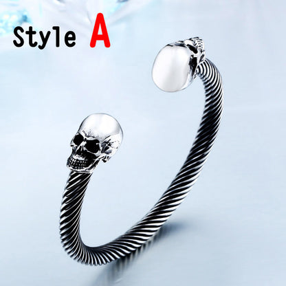 New Cool Punk Skull Bracelet For Man 316 Stainless Steel love Bangle Man's High Quality Jewelry BRG-012
