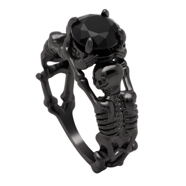 Ghost evil Skull skeleton Hand CZ Ring European and American Punk style Motor Biker Men Ring new skull men's jewelry