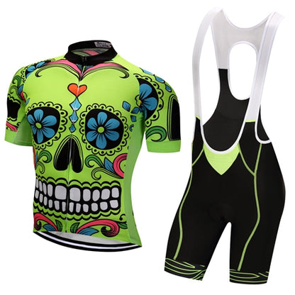 Weimostar Skull ropa ciclismo men Cycling clothing Green Pink Bike Cycling Set uniforme ciclismo Bicycle cycling jersey set