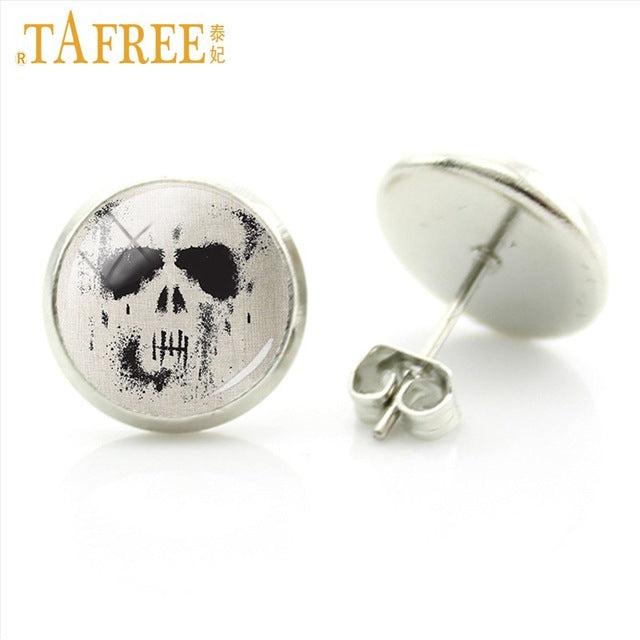 Skeleton Heart Stud Earrings Rock Punk skull earring wholesale price Halloween party fashion Retro for women jewlery A651