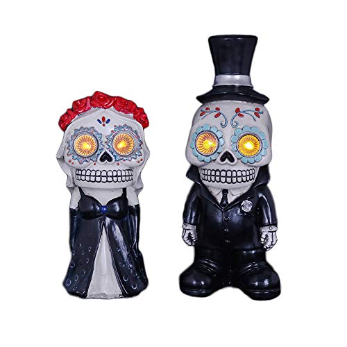 Set of 2 Day The Dead Bride Groom Halloween Decorations