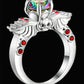 Brand New Arrival Creative Black Silver Gold colour Wing Skull Ring with AAA Zirconia Crystal Plated Party Jewelry