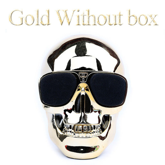 Wireless Sunglass Skull Bluetooth Speaker bass Halloween Cartoon Gift Mini Skull head Shape  Portable for iphone computer