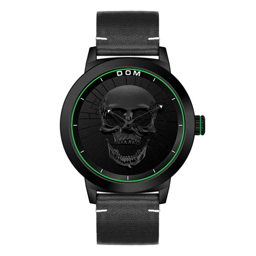 Men's Watch Cool Bone Luxury Brand Creative Clock Black Male Watch Skull Style Quartz Men Watches Clock masculino M-1231 New