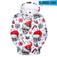 Full Printed 3D Christmas Hoodies Skull Sweatshirts Christmas Sweatshirt