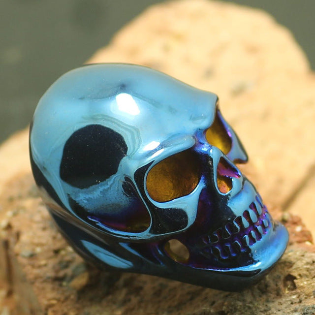 Retail Size 6 to size 16 Unisex 316L Stainless Steel Classic Biker Skull Ring