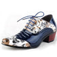 New Fashion Mid Heel Patent Leather Pointed Oxfords Shoes