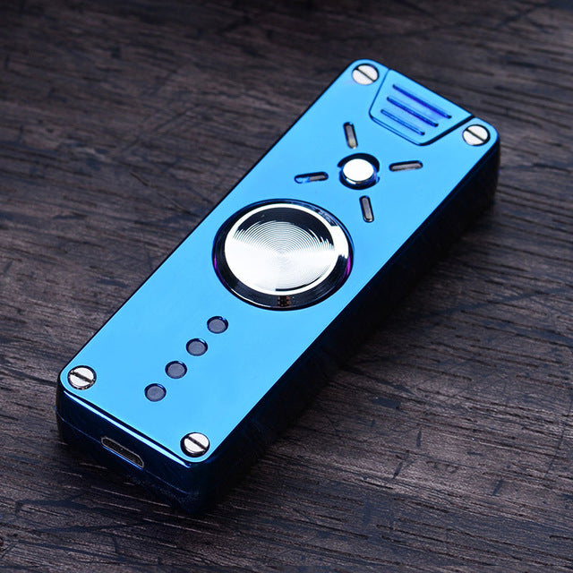 Fidget Spinner LED Arc lighter Hand Spinner Light USB Windproof Lighters Spinner Finger Dual Arc Cigarette Lighter