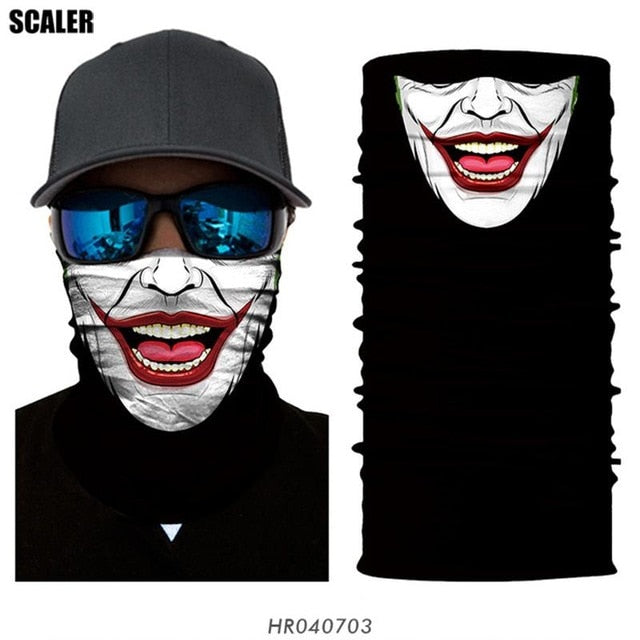 High Elastic 3D Seamless Bandana Skull Cycling Women Headwear Joker V Vendetta Face Mask Ski Hiking Magic Bandana Buff Balaclava