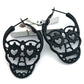 Silver Black Color Skull Stud Earrings