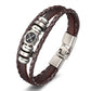 New Fashion 3 layer Leather Skull Bracelets&Bangles Handmade Round Rope Turn Buckle Bracelet For Women Men Charm bracelet