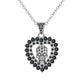 Fashion Love Heart Punk Skull Necklaces Pendants Zircon Crystals   Necklaces