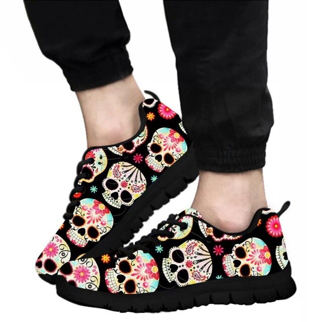 Flats running shoes For Women Men Fashion Sugar skull Shoes