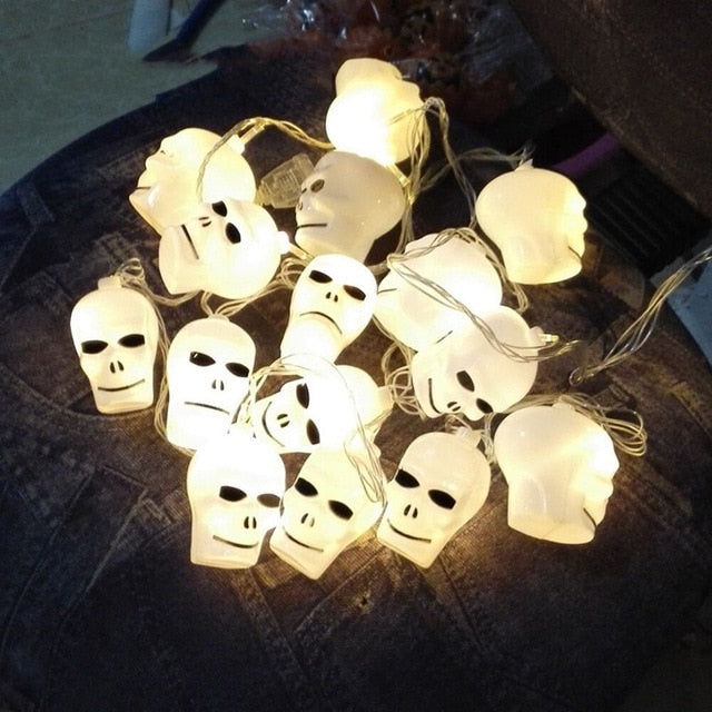 LED Skeleton Lantern Skull String Light for Halloween Party Bar Christmas Decor Haunted House Scary Prop