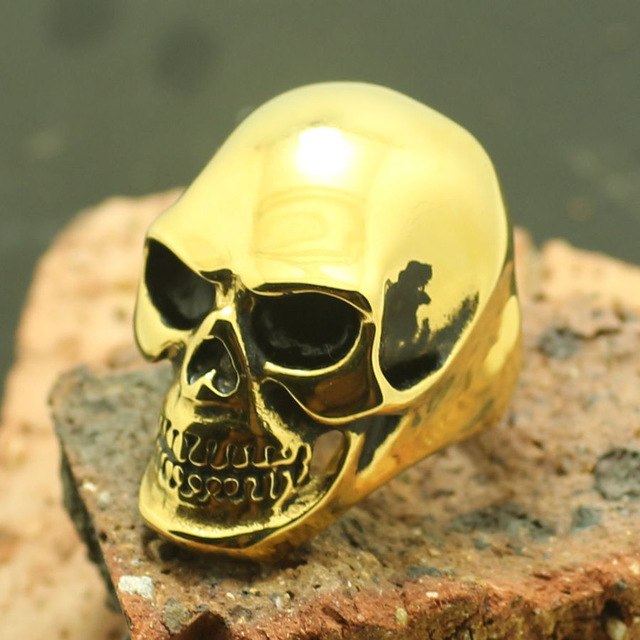 Retail Size 6 to size 16 Unisex 316L Stainless Steel Classic Biker Skull Ring