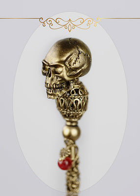 cane giant doll delicate skull size retro European double color gold and silver stick