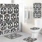 5Pcs/Set 3D Skull Shower Curtain Bath Rug Set