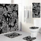 5Pcs/Set 3D Skull Shower Curtain Bath Rug Set