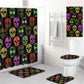 5Pcs/Set 3D Skull Shower Curtain Bath Rug Set