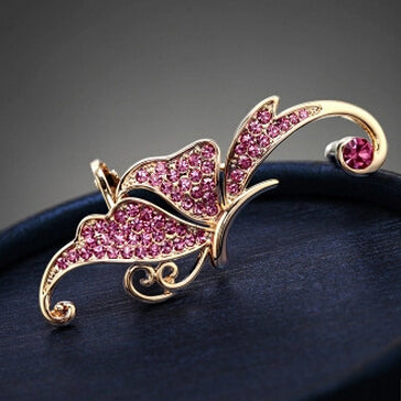 New Fashion Fine Jewelry Gold Color Full Rhinestone Elves Butterfly Ear Clip Single Left ear Earrings For Women E-138