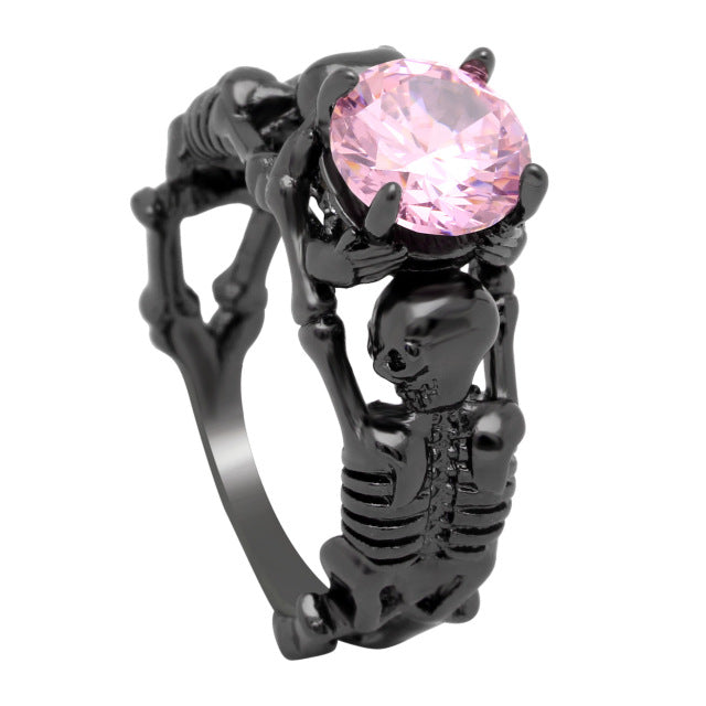 Ghost evil Skull skeleton Hand CZ Ring European and American Punk style Motor Biker Men Ring new skull men's jewelry