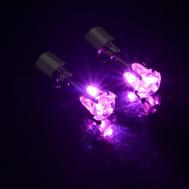 1Pair Charm LED Stud Earring Light Up Crown Glowing In Dark Crystal Ear Stud Earrings For Women Jewelry Christmas New Year Gifts