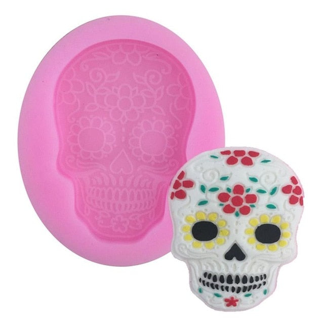 Skull Mold Halloween Fondant Cake Chocolate Decoration, skull cutter