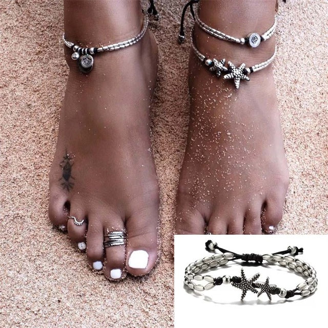 15 Style Vintage Enkelbandje Chain Ankle Bracelet Bohemian Turtle Starfish Anklets for Women Boho Foot Jewelry 2018