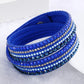 New Leather Bracelet Rhinestone Crystal Bracelet Wrap Multilayer Bracelets for women feminino pulseras mulher Jewelry