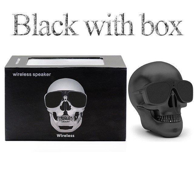 Wireless Sunglass Skull Bluetooth Speaker bass Halloween Cartoon Gift Mini Skull head Shape  Portable for iphone computer